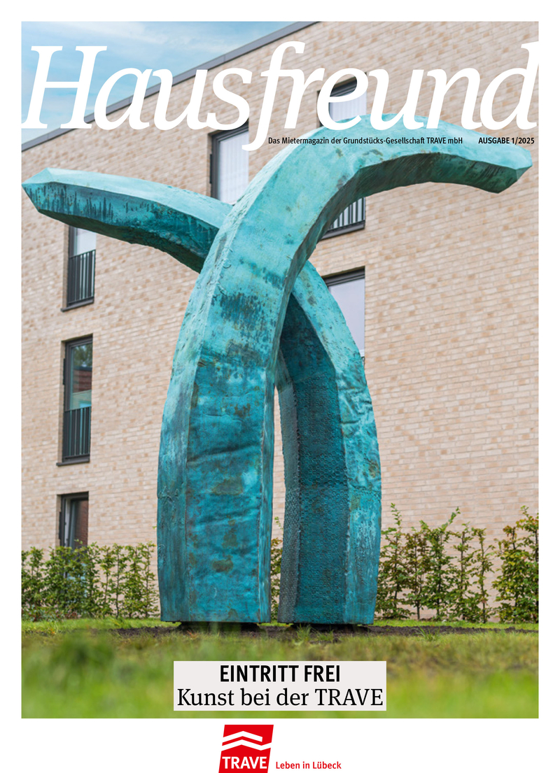 Titelbild Hausfreund 1/2025, Foto der Bronzeplastik "Verwandlung"